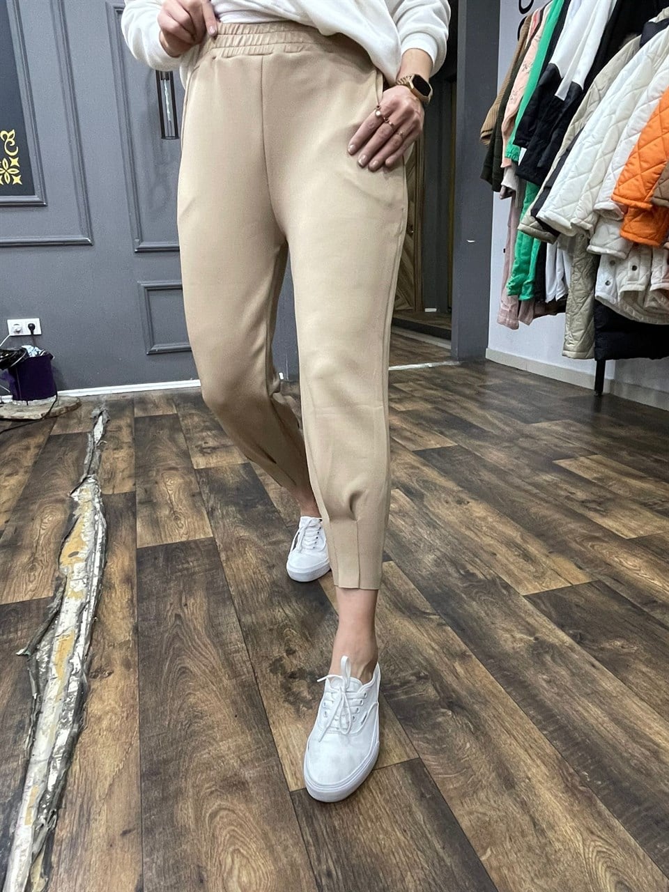 Scuba Alt Eşofman Bej