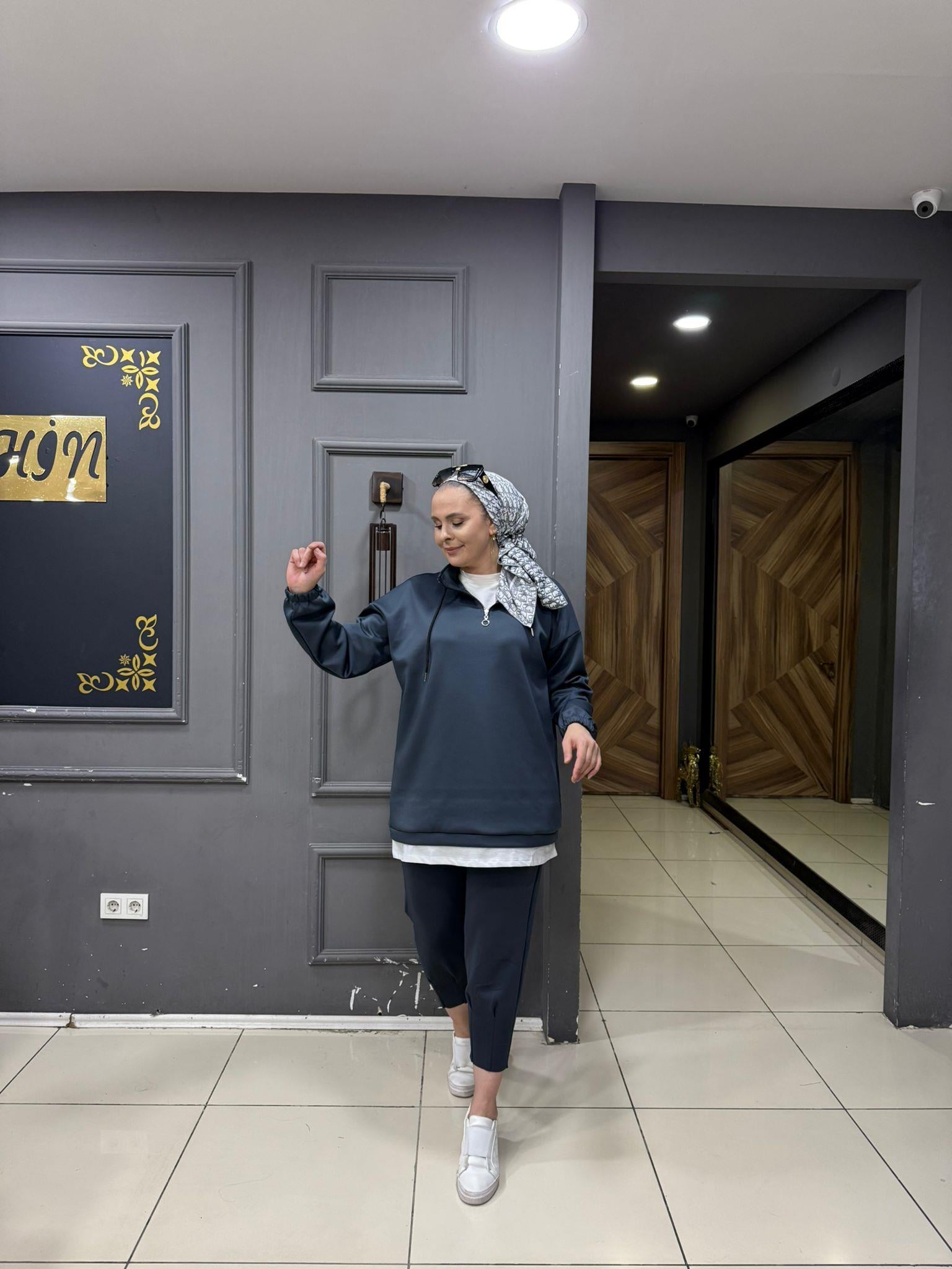 Scuba İçlikli Sweat Füme