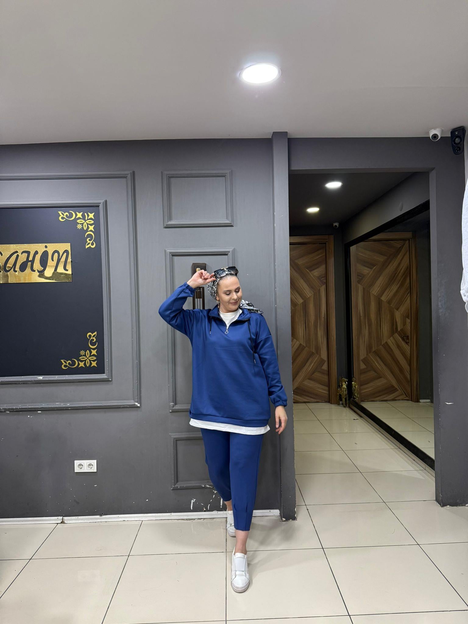 Scuba İçlikli Sweat İndigo