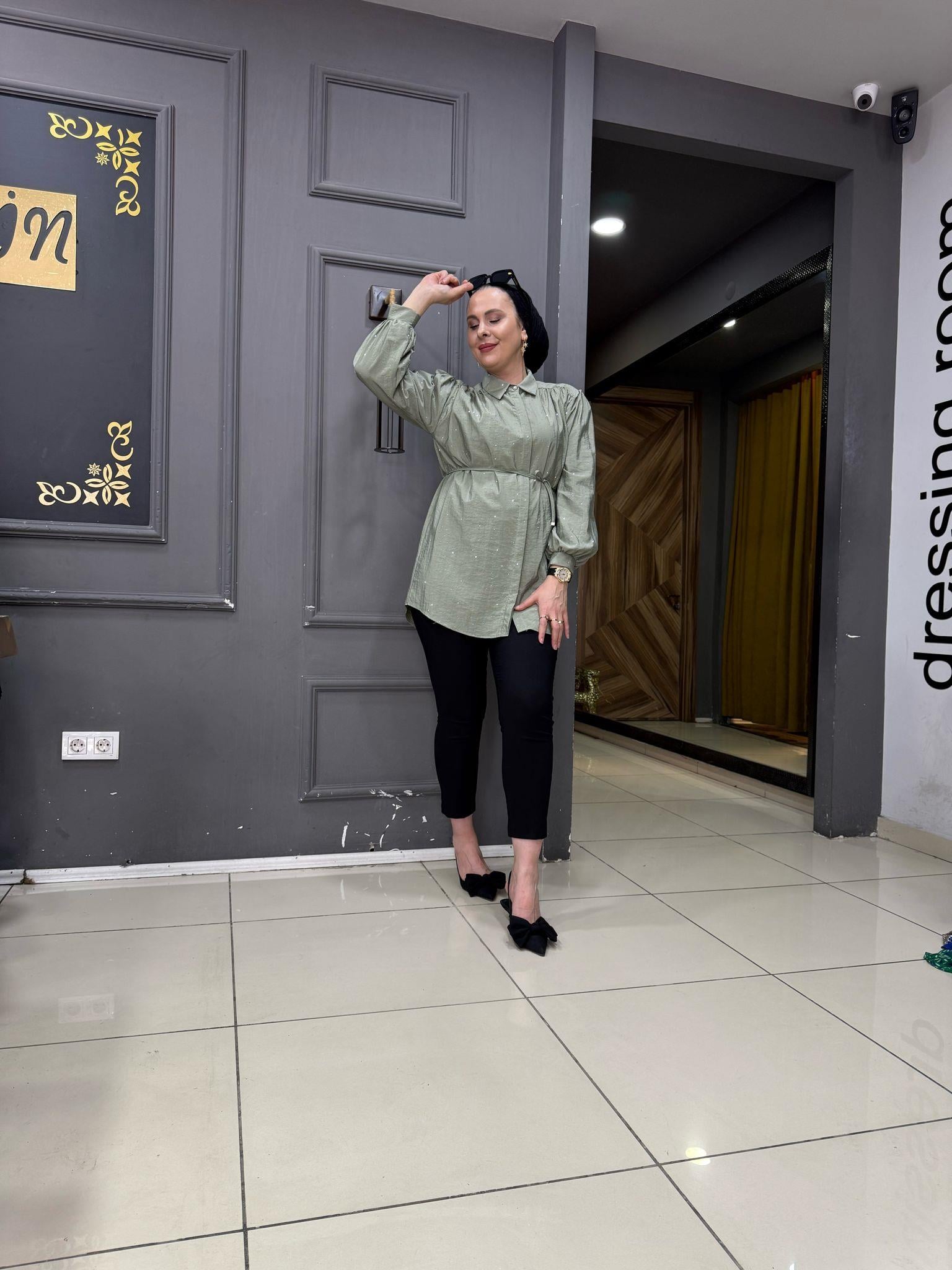 Taşlı Gömlek Haki