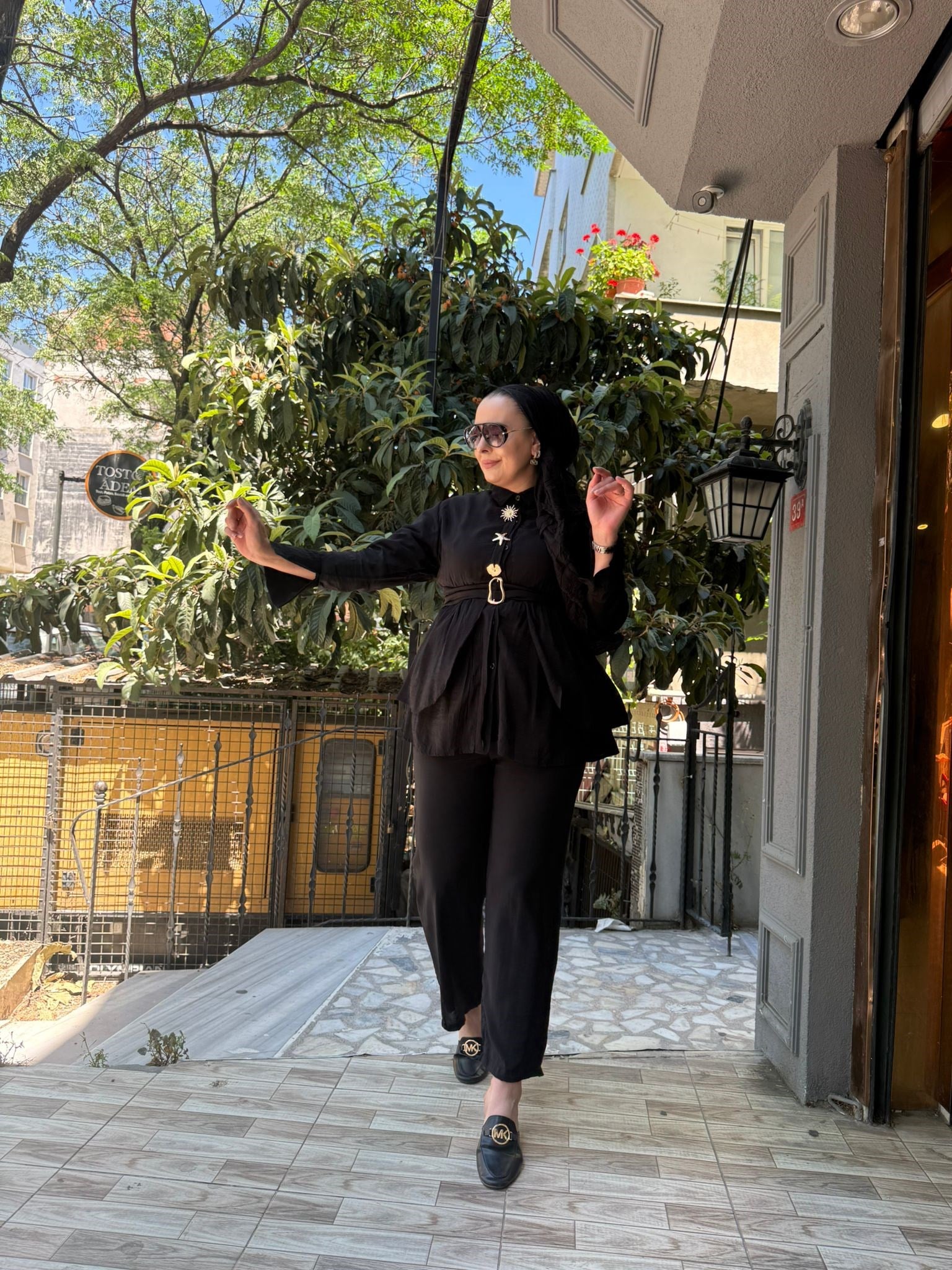 Tül Modal Yıldız Takım Siyah