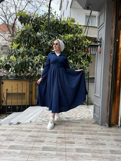 Bürümcük Elbise Lacivert