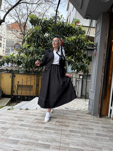 Kot Etekli Takım Siyah