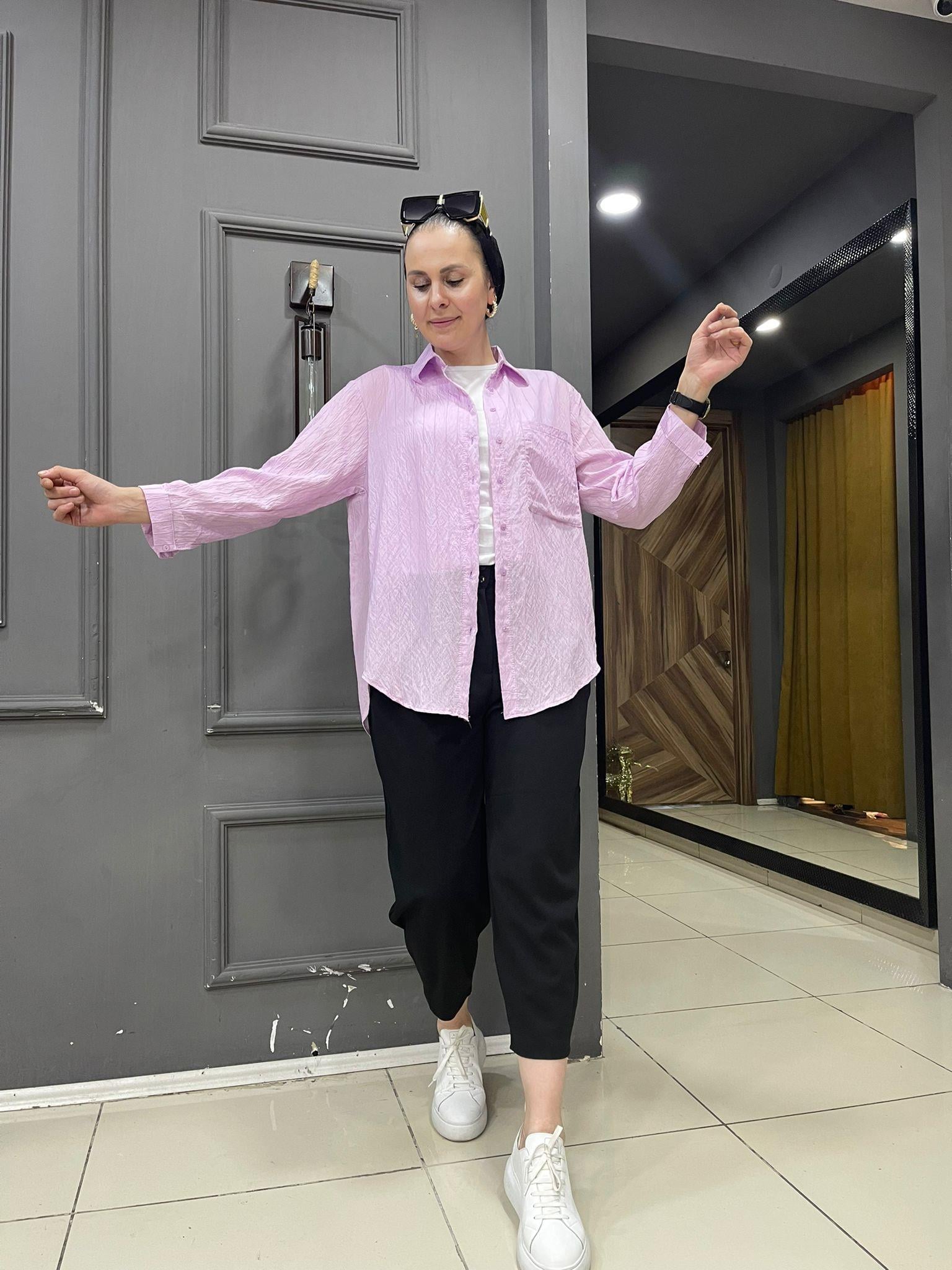 Armülü Gömlek Lila