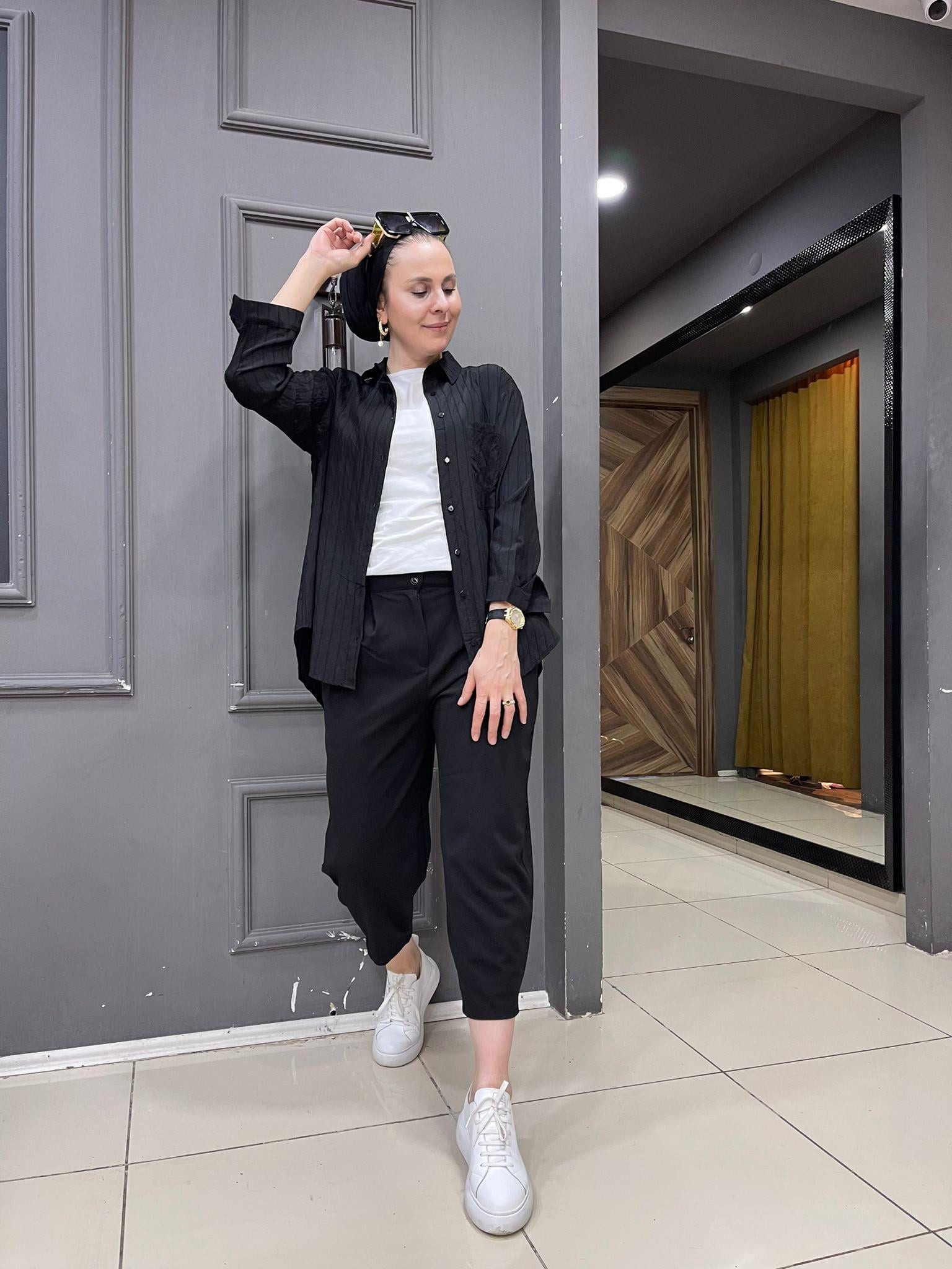 Armülü Gömlek Siyah