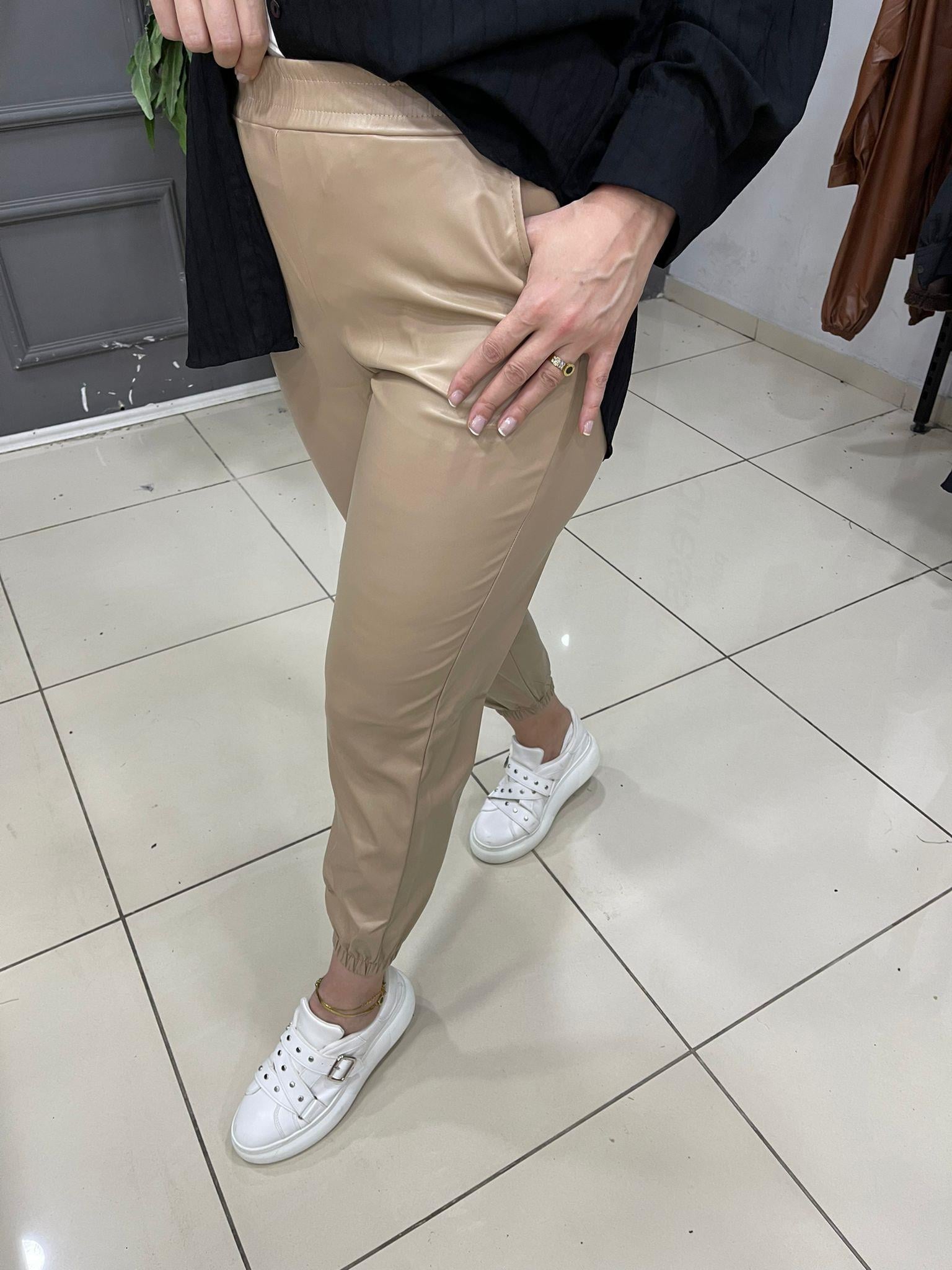 Bal Köpüğü Deri Pantolon