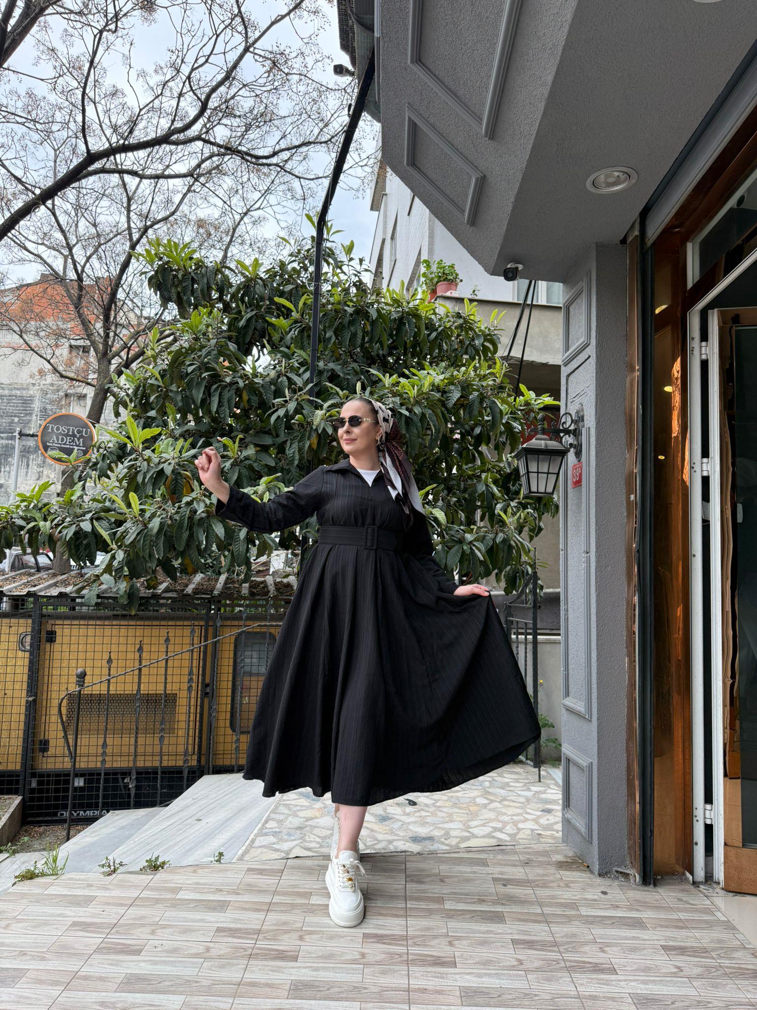 Bürümcük Elbise Siyah