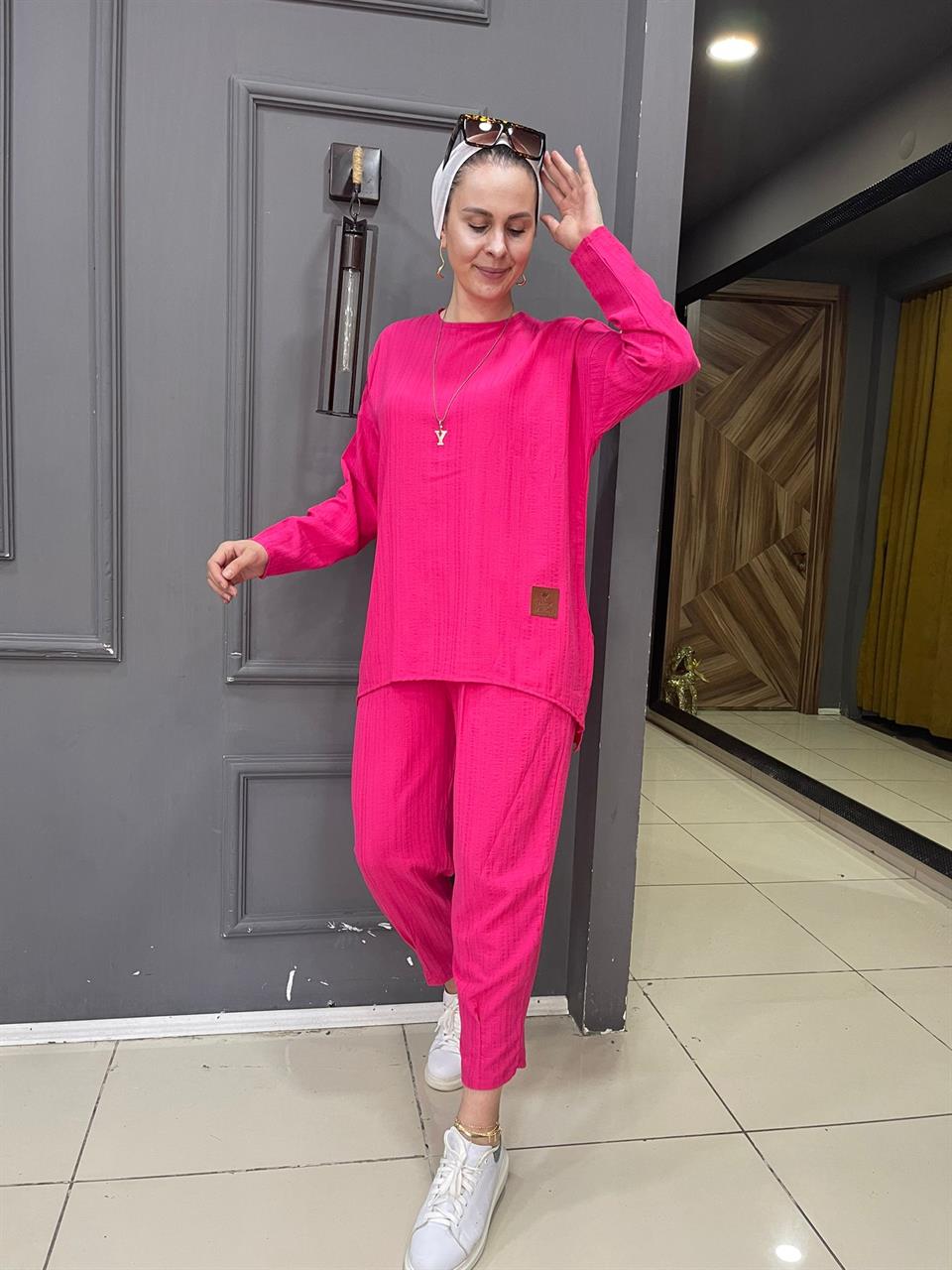 Bürümcük Şalvar Takım Pembe