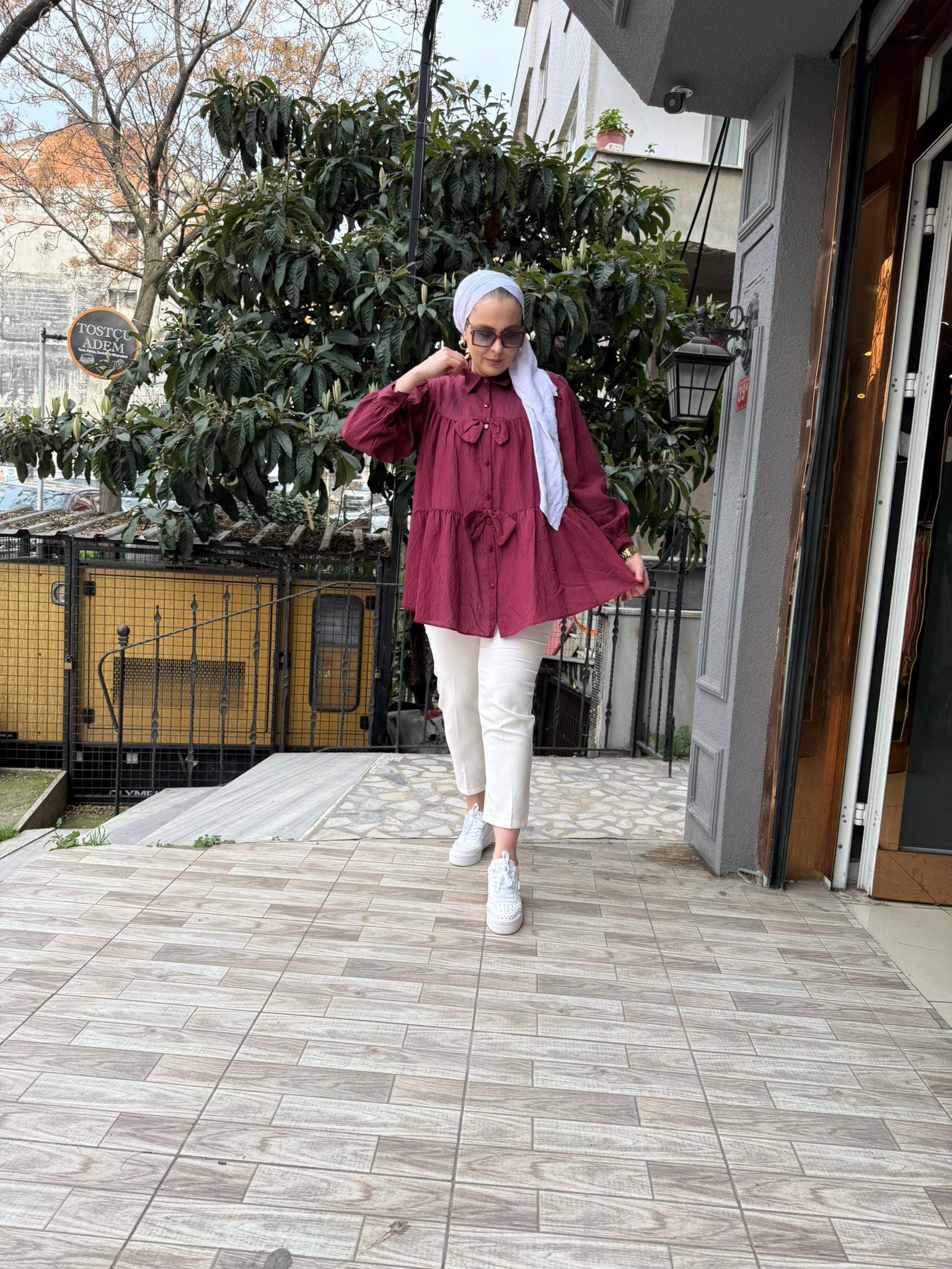 Fiyonk Gömlek Bordo