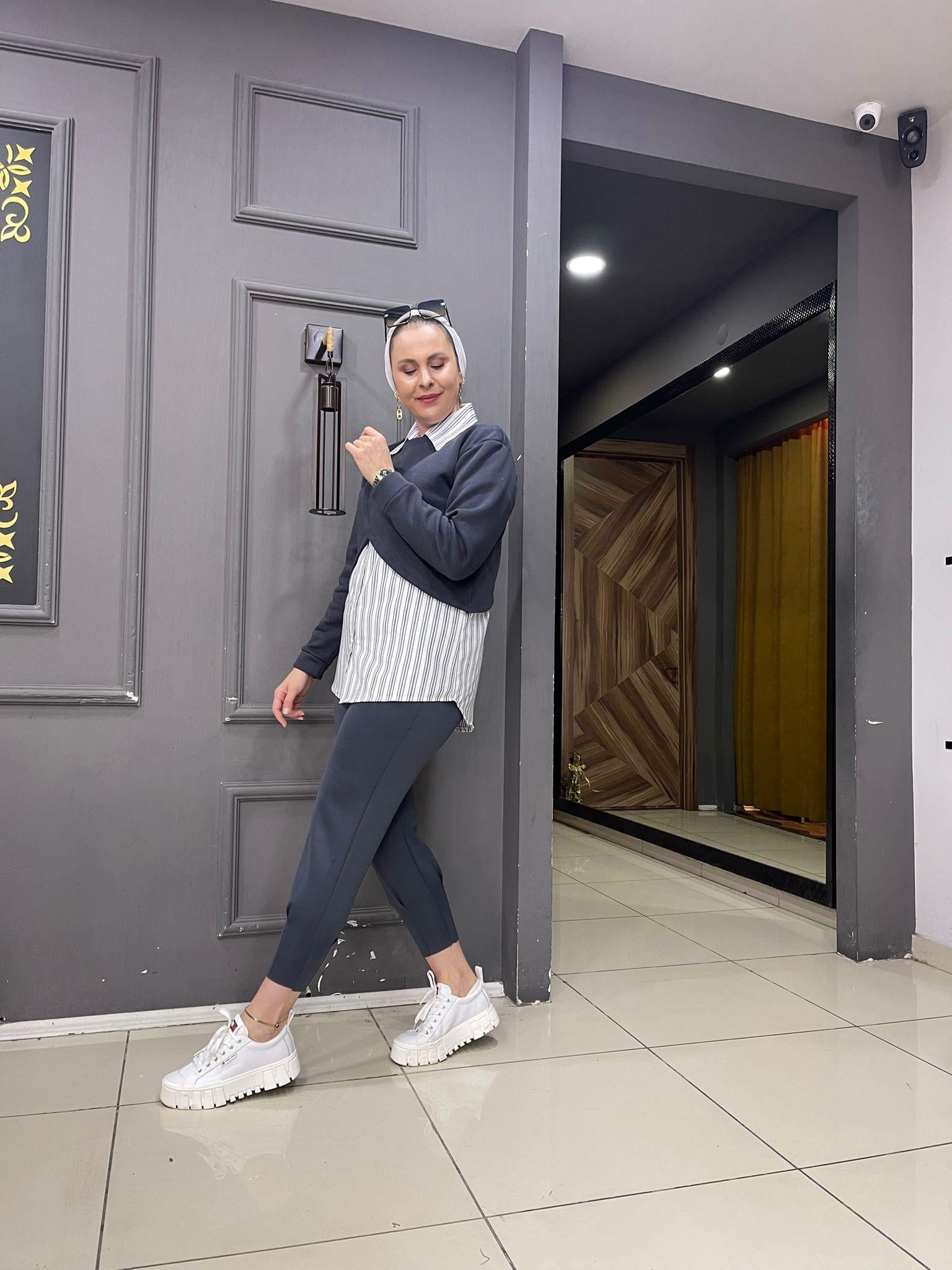 Gömlekli Sweat Füme