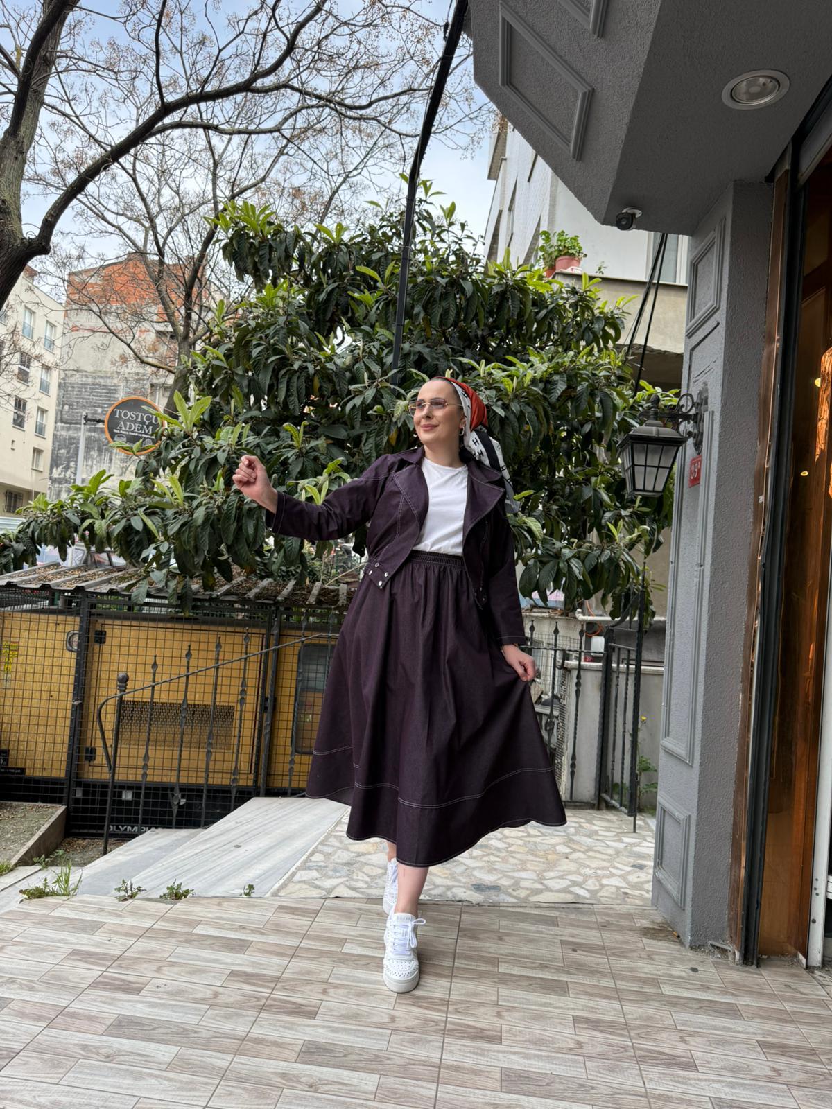 Kot Etekli Takım Bordo