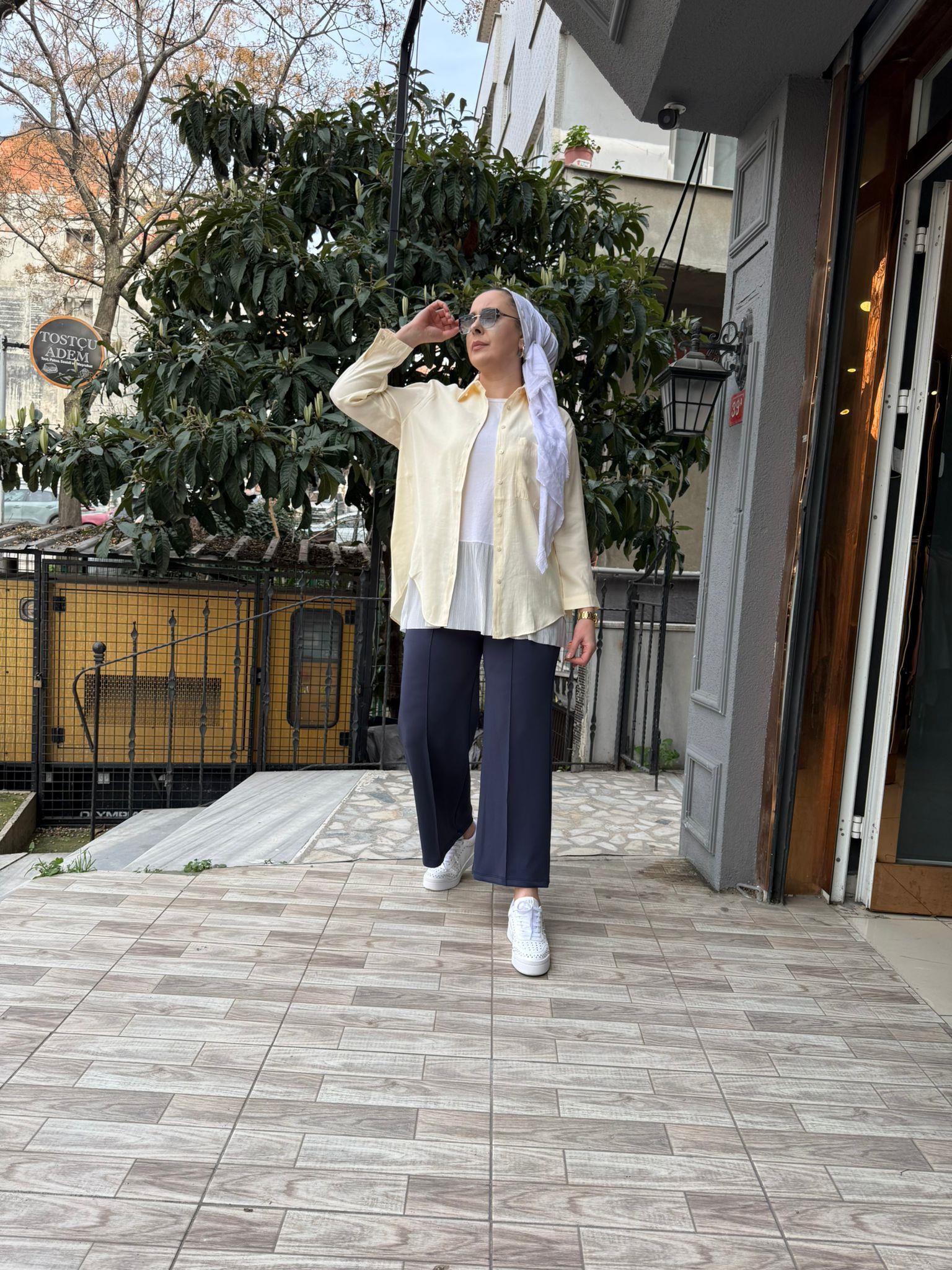 Modal Düz Gömlek Sarı