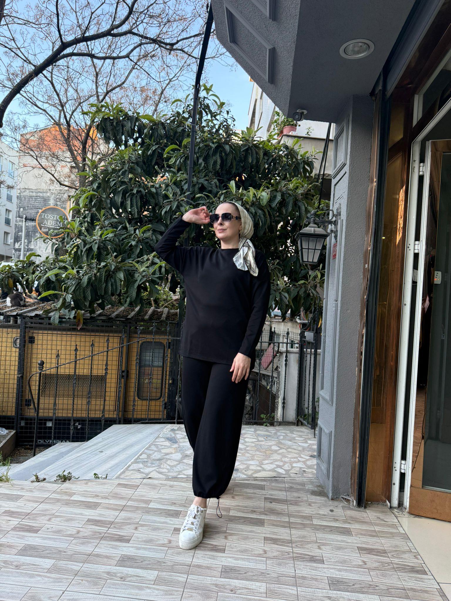 Paça Detay Oysh Takım Siyah