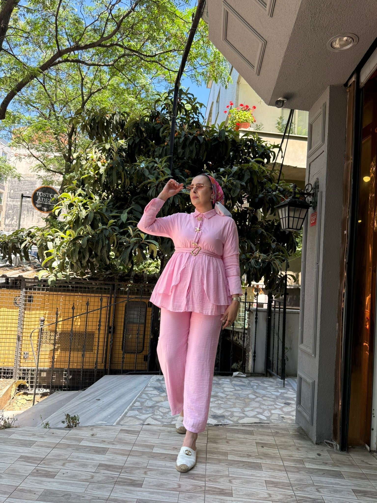 Tül Modal Yıldız Takım Pembe