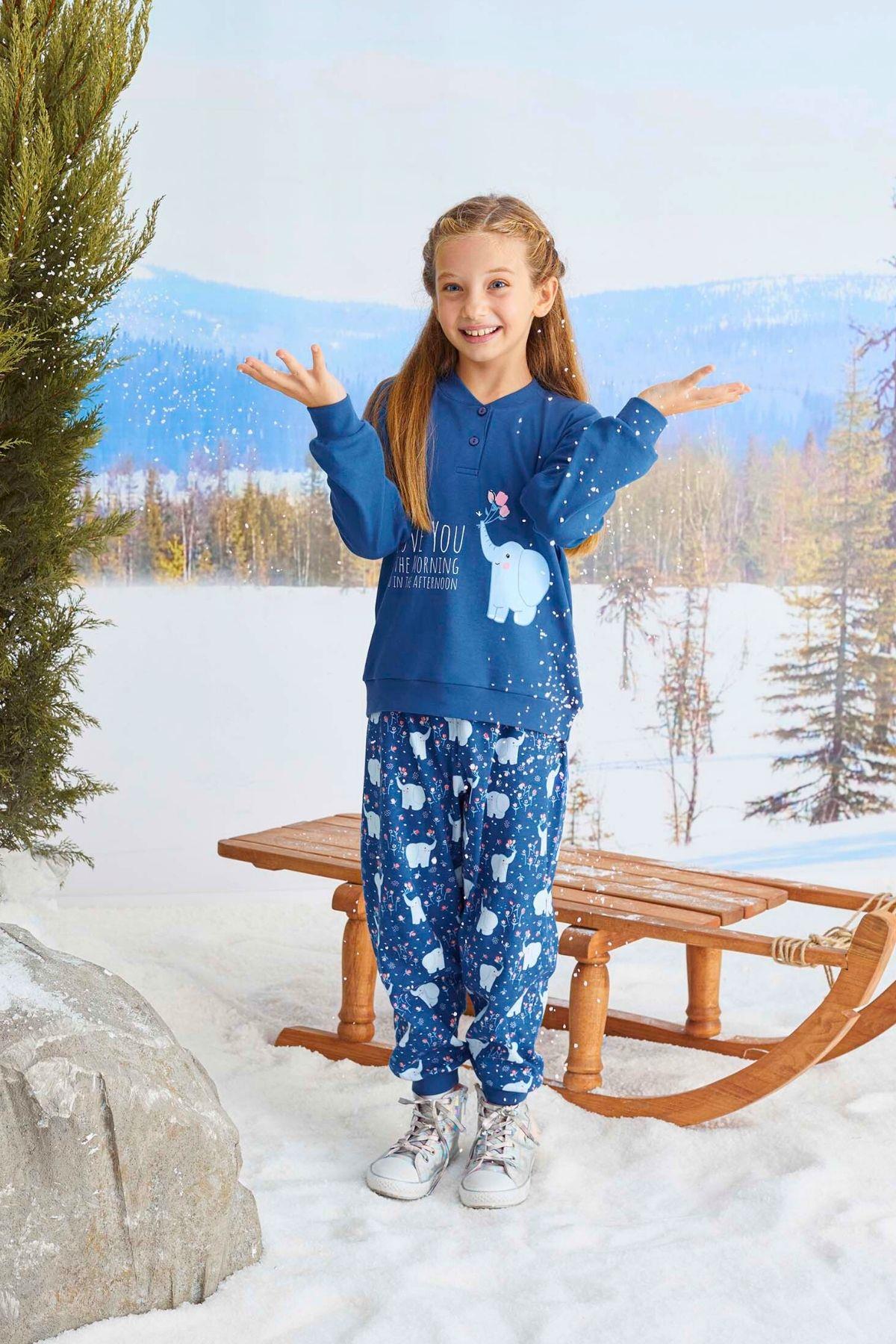 Aydoğan Kız Çocuk Pijama Takımı Pamuklu İnterlok Kumaş