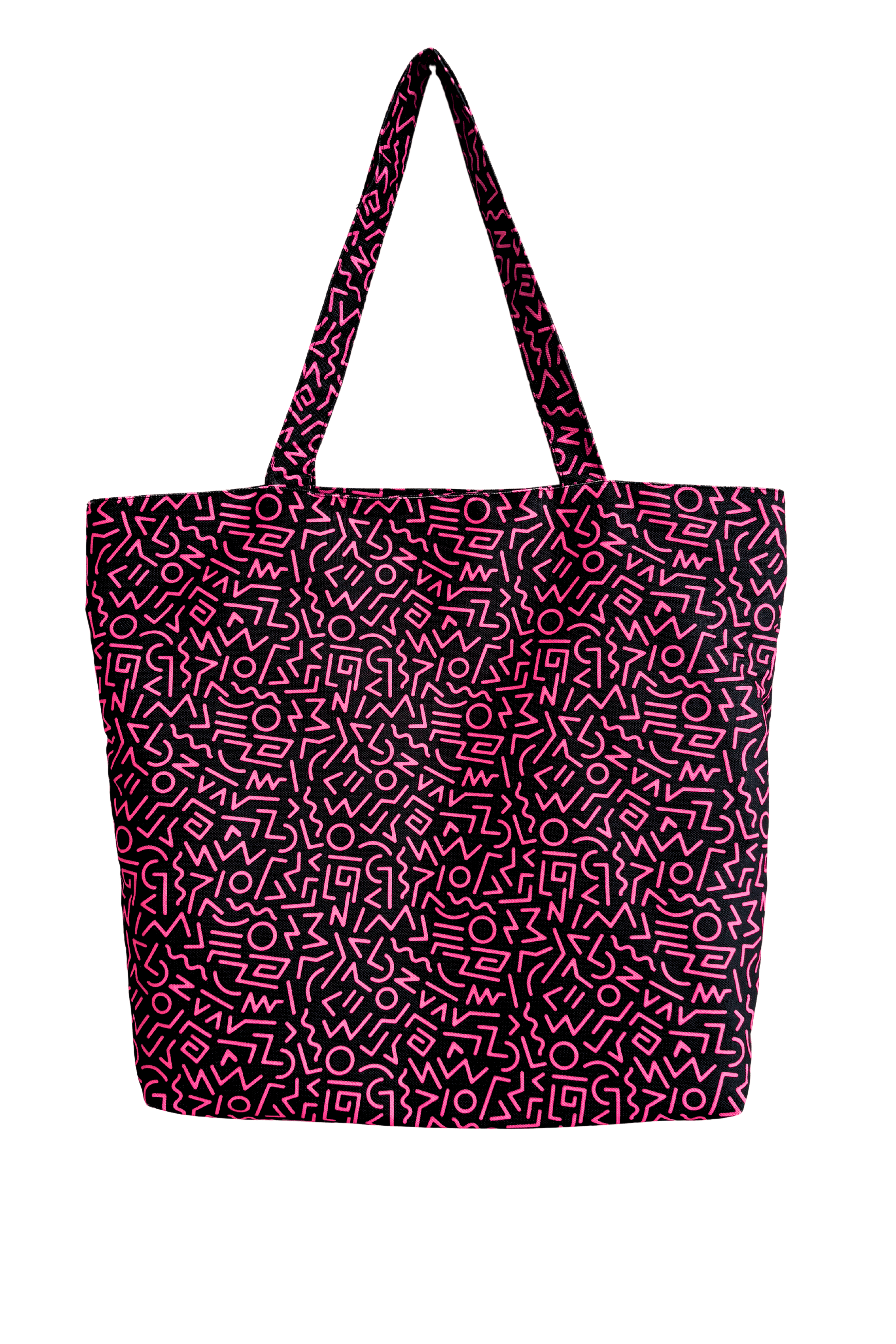 Geometrik Desenli Büyük Plaj Çantası - 48x45 cm, Fermuarlı Cepli