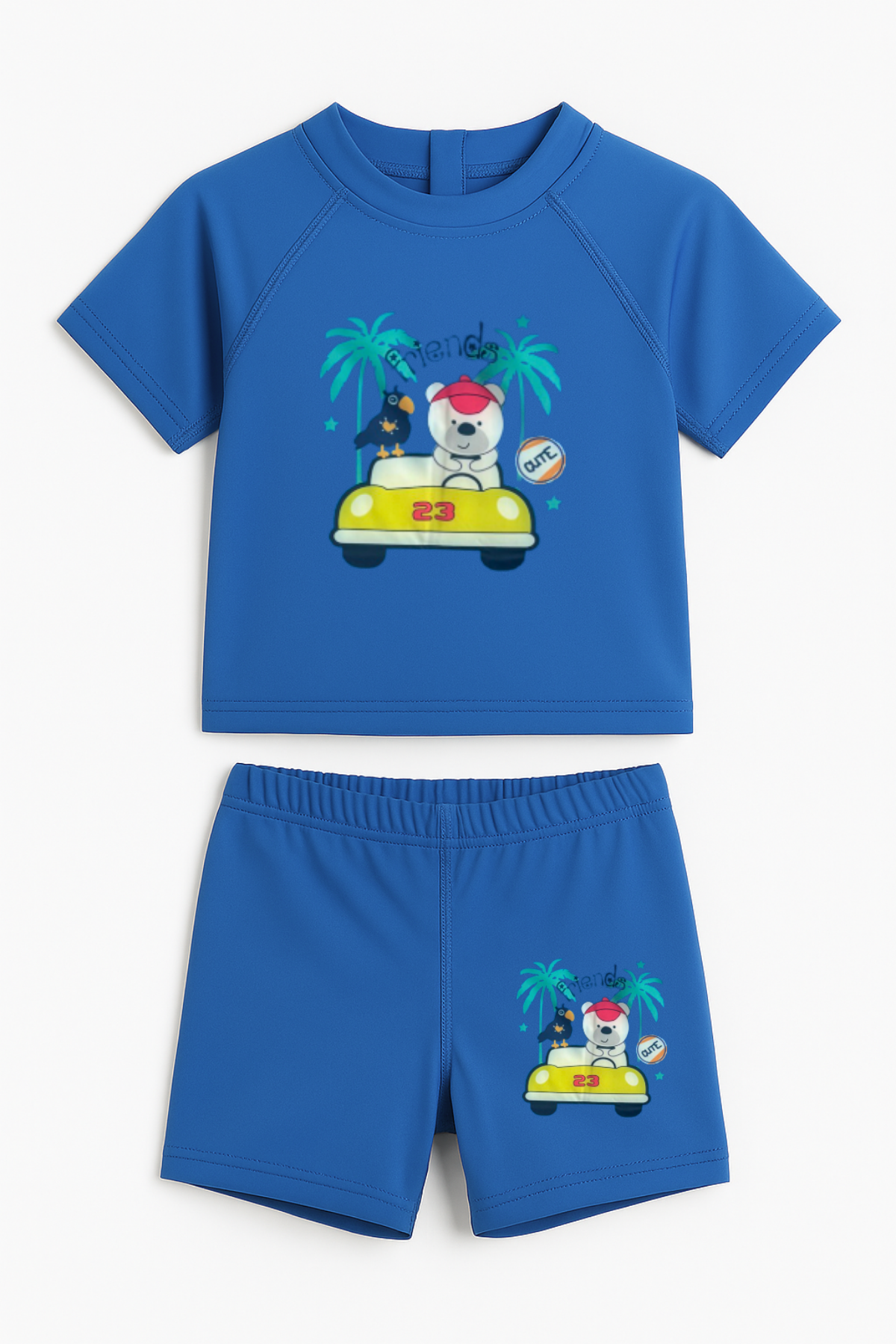 Unisex Bebek Hızlı Kuruyan Su İtici 2'li Mayo Takımı Mavi (6-12 Ay / 4-5 Yaş)