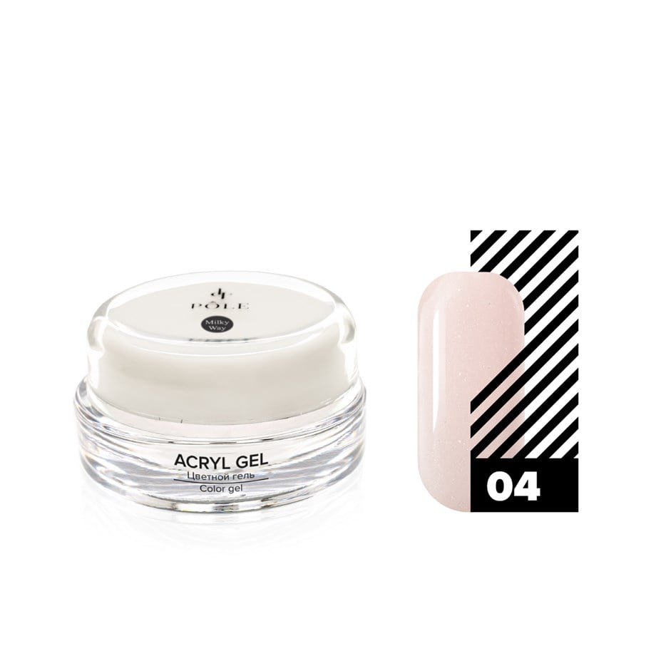 Acryl jel Polijel Milky way 04 kamuflaj ışıltılı Ekru-Beyaz 15 ml.