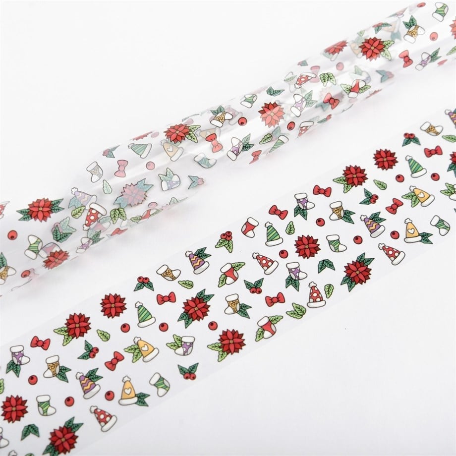 Folyo Tırnak Tasarım 1 Metre Yılbaşı 08 - Yılbaşı Temalı Nail Art Transfer Folyosu