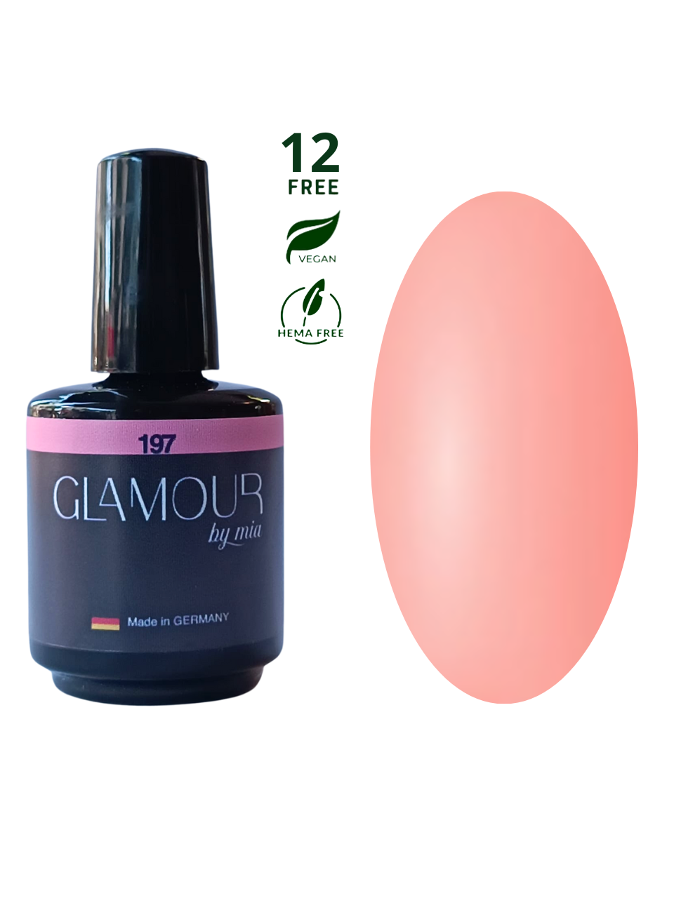 Glamour by Mia 197 Açık Somon Rengi Kalıcı Oje 15 ml – HEMA Free – TPO Free
