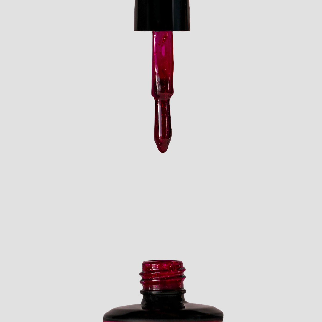 Glamour by Mia 125 Simli Kırmızı Kalıcı Oje 15 ml – HEMA Free – TPO Free