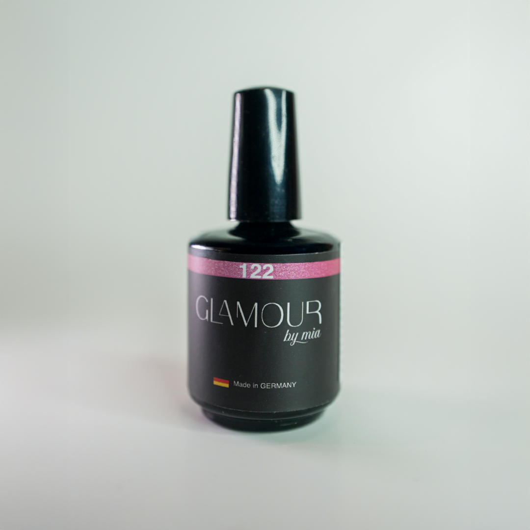 Glamour by Mia 122 Simli Fuşya Pembe Kalıcı Oje 15 ml – HEMA Free – TPO Free – 12 Free – UV/LED