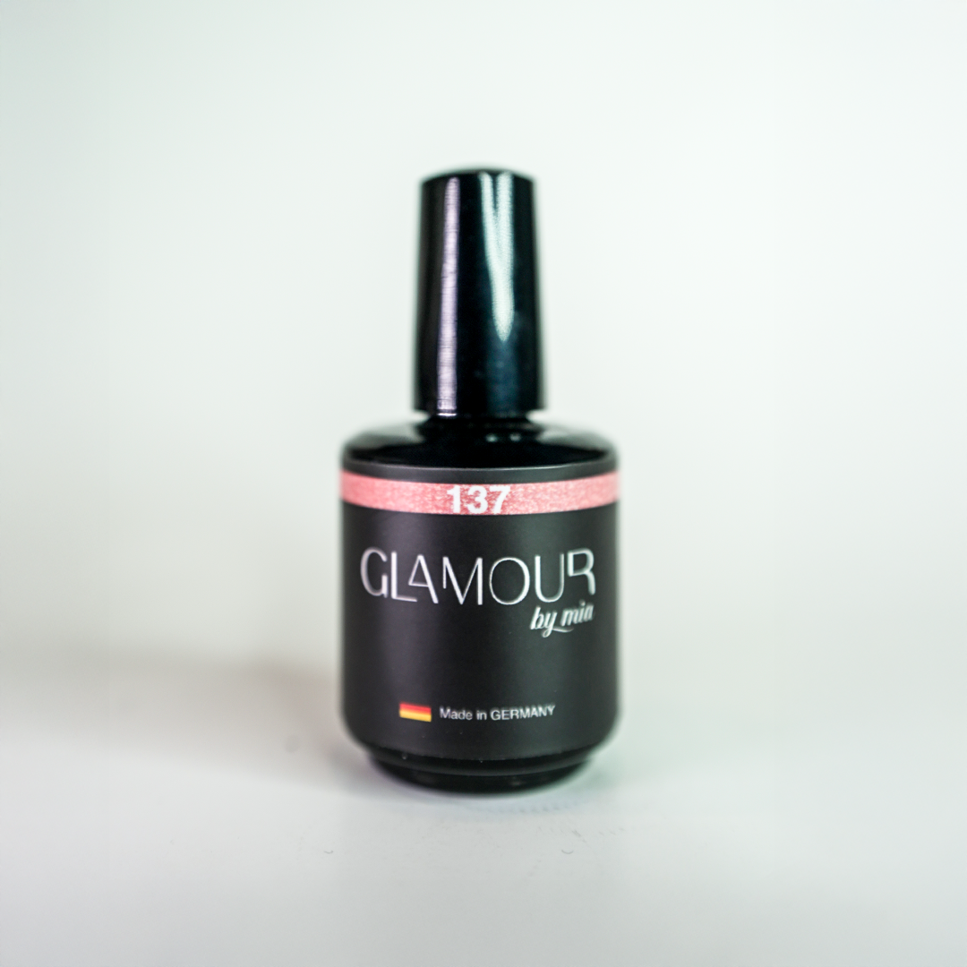 Glamour by Mia 137 Simli Açık Pembe Kalıcı Oje 15 ml – HEMA Free – TPO Free