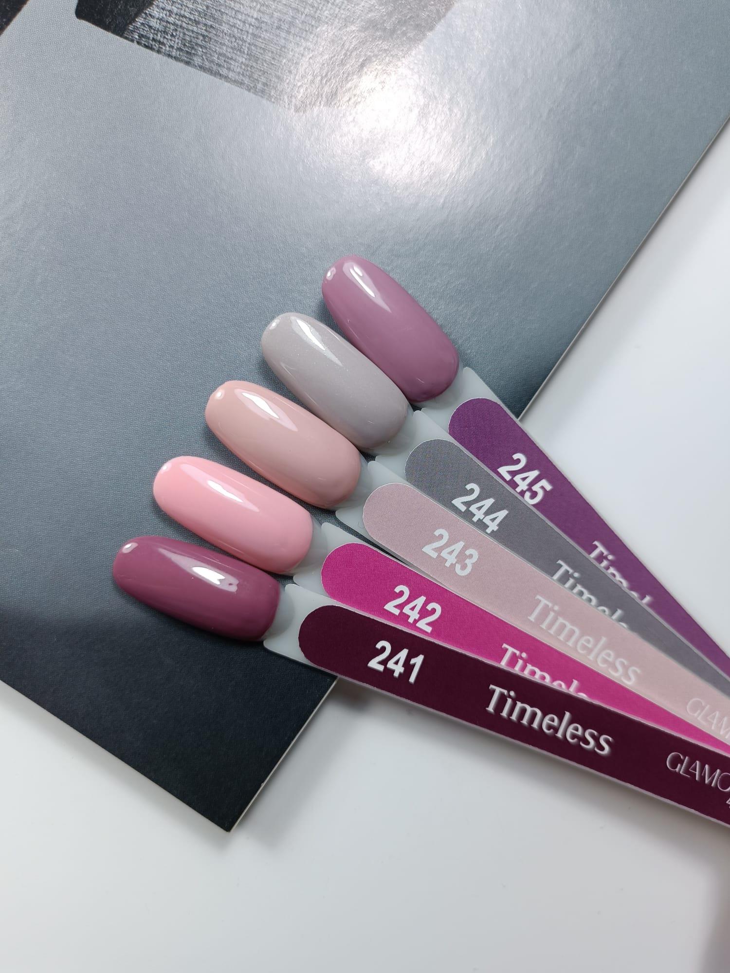 Glamour by Mia 244 Simli Gri Kalıcı Oje 15 ml – HEMA Free – TPO Free