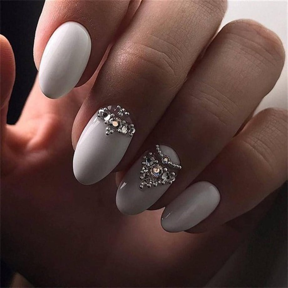 Hacimsel Kristal N1 Mor Prenses 10lu Paket - 3D Parlak Mor Nail Art Taşı