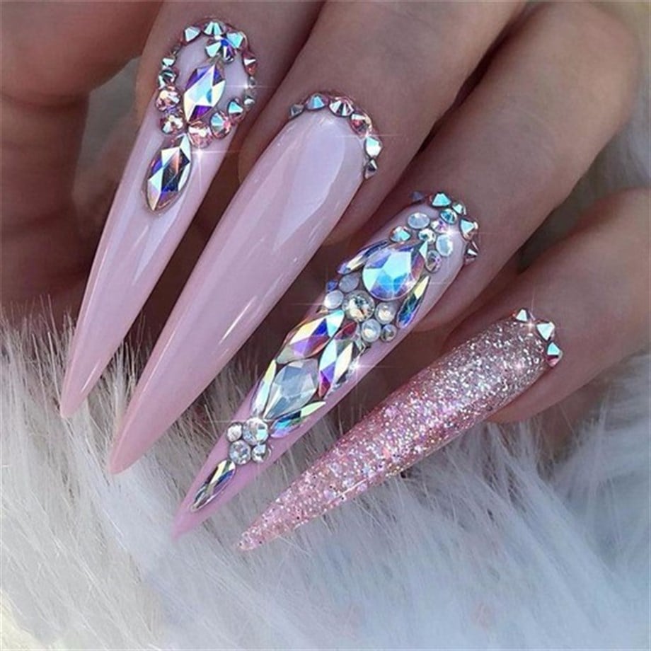 Hacimsel Kristal N1 Şampanya Baget 10lu Paket - 3D Zarif Nail Art Taşı