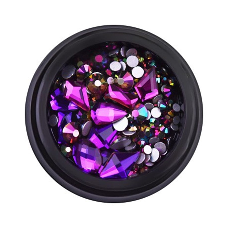 Hacimsel Kristal Taş Mix Lilac Bukalemun - 3D Işıltılı Nail Art Tırnak Süsü