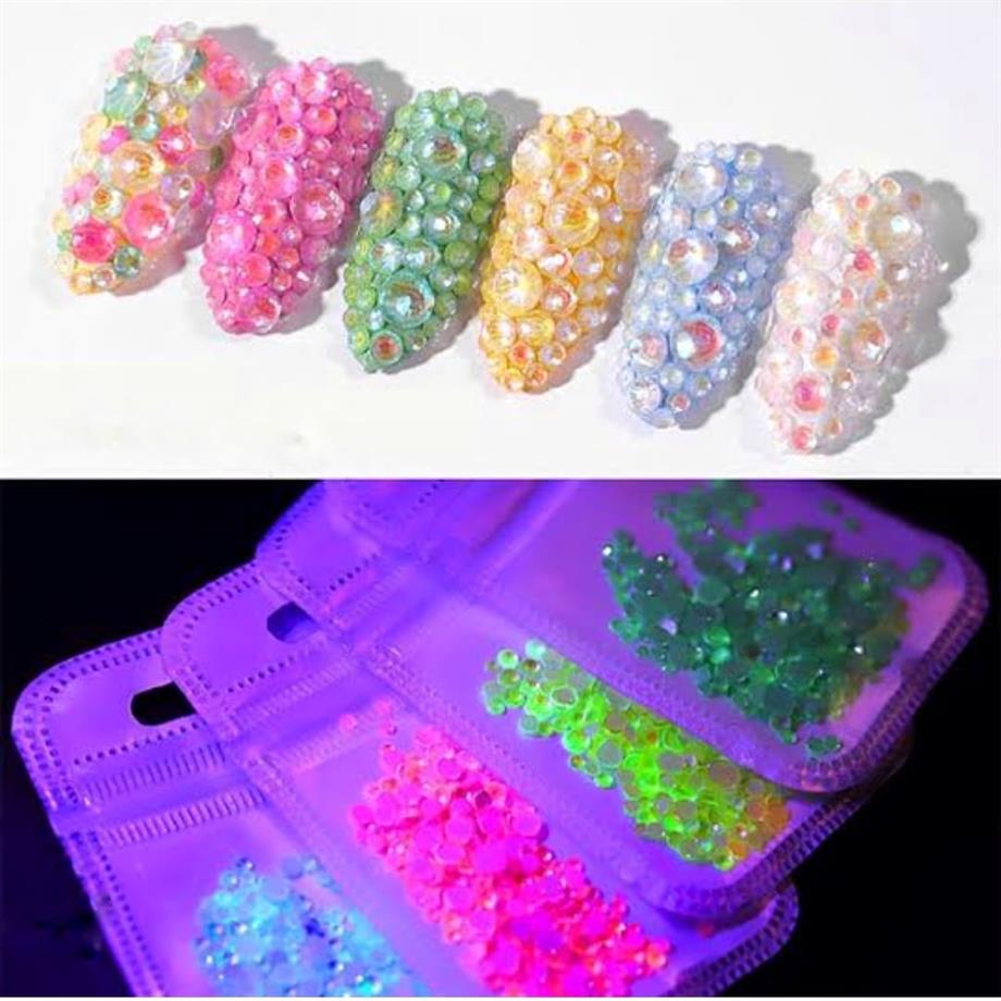 Hacimsel Neon Kristal Taş Pembe - 3D Parlak Nail Art Tırnak Süsü