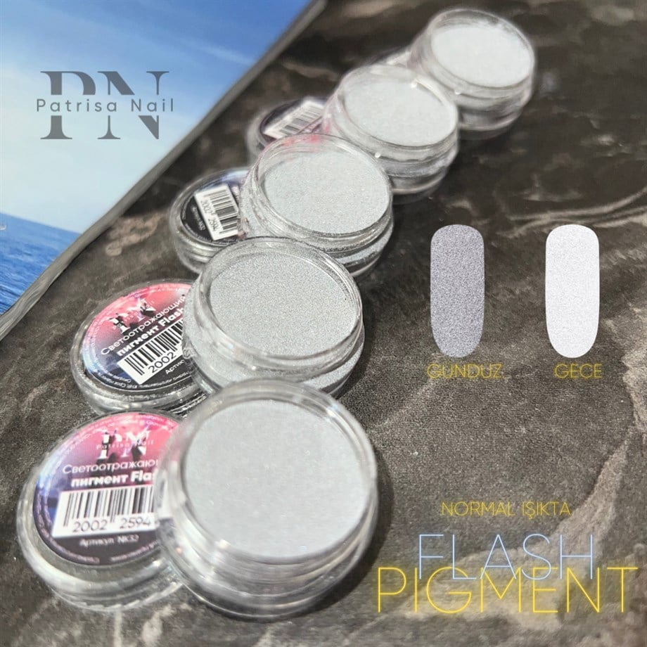 Glow Flash Işığı Yansıtan Pigment 5 gr - Yoğun Parlak Nail Art Tozu