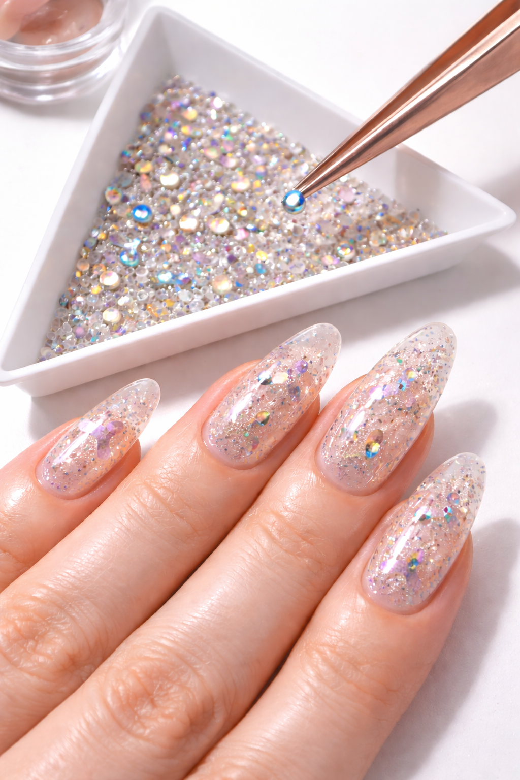 Nail Art üçgen boncuk sıralama tepsi 5 adet