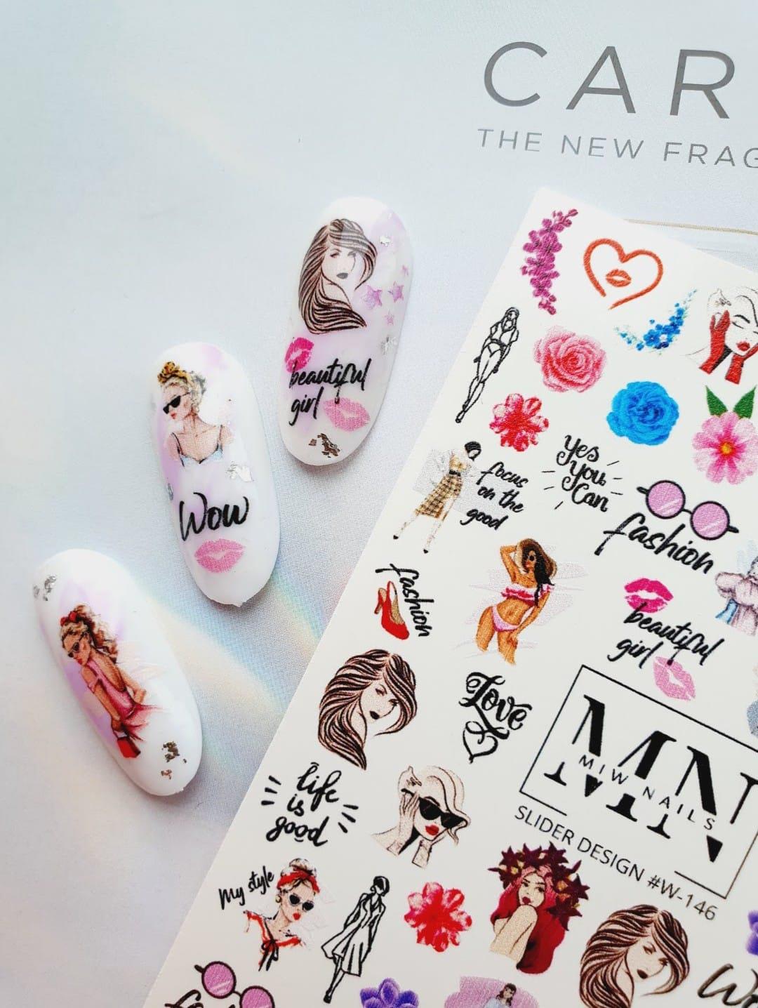 Nail Art Slider Stiker – Botanik Premium W146