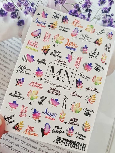 Nail Art Slider Stiker – Renkli Geometri W20