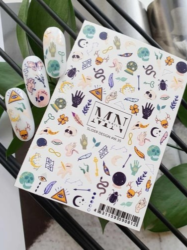 Nail Art Slider Stiker – Vintage Kalpler W35