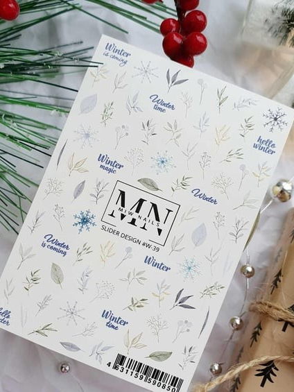 Nail Art Slider Stiker – Yaprak Kolajı W39