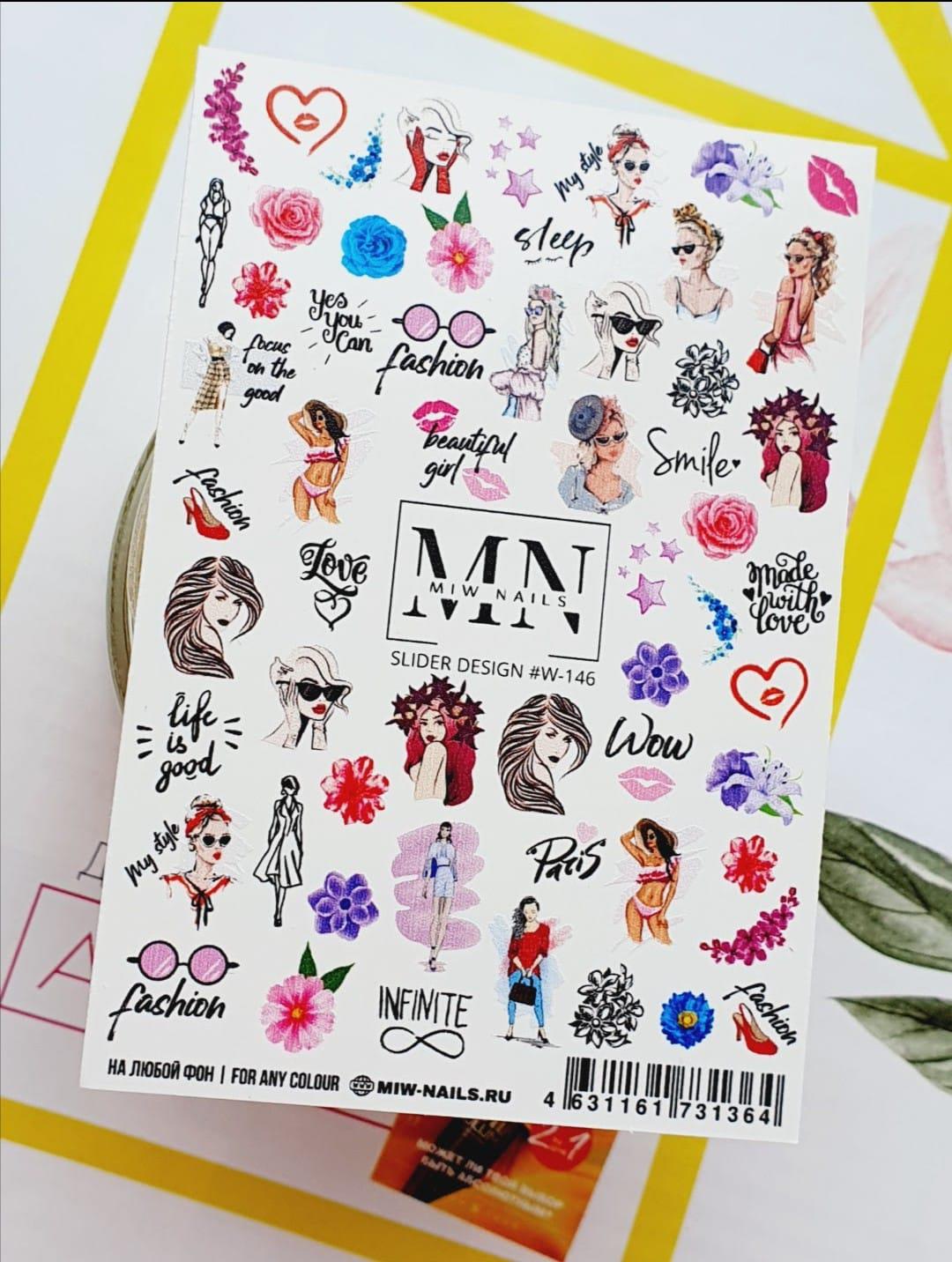 Nail Art Slider Stiker – Botanik Premium W146