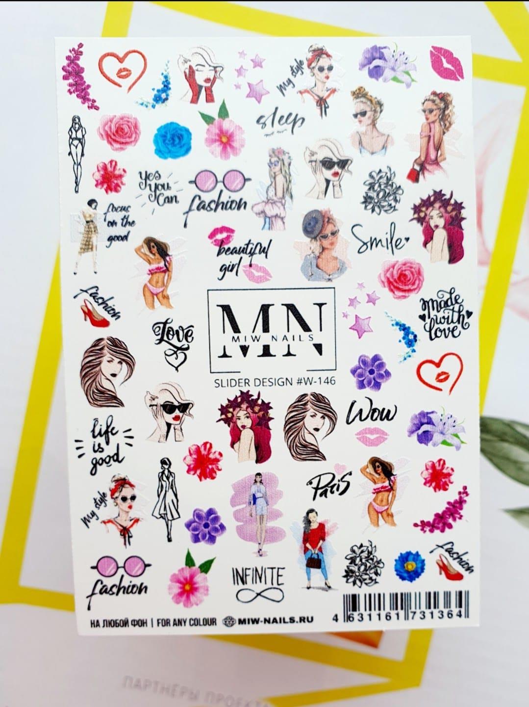 Nail Art Slider Stiker – Botanik Premium W146