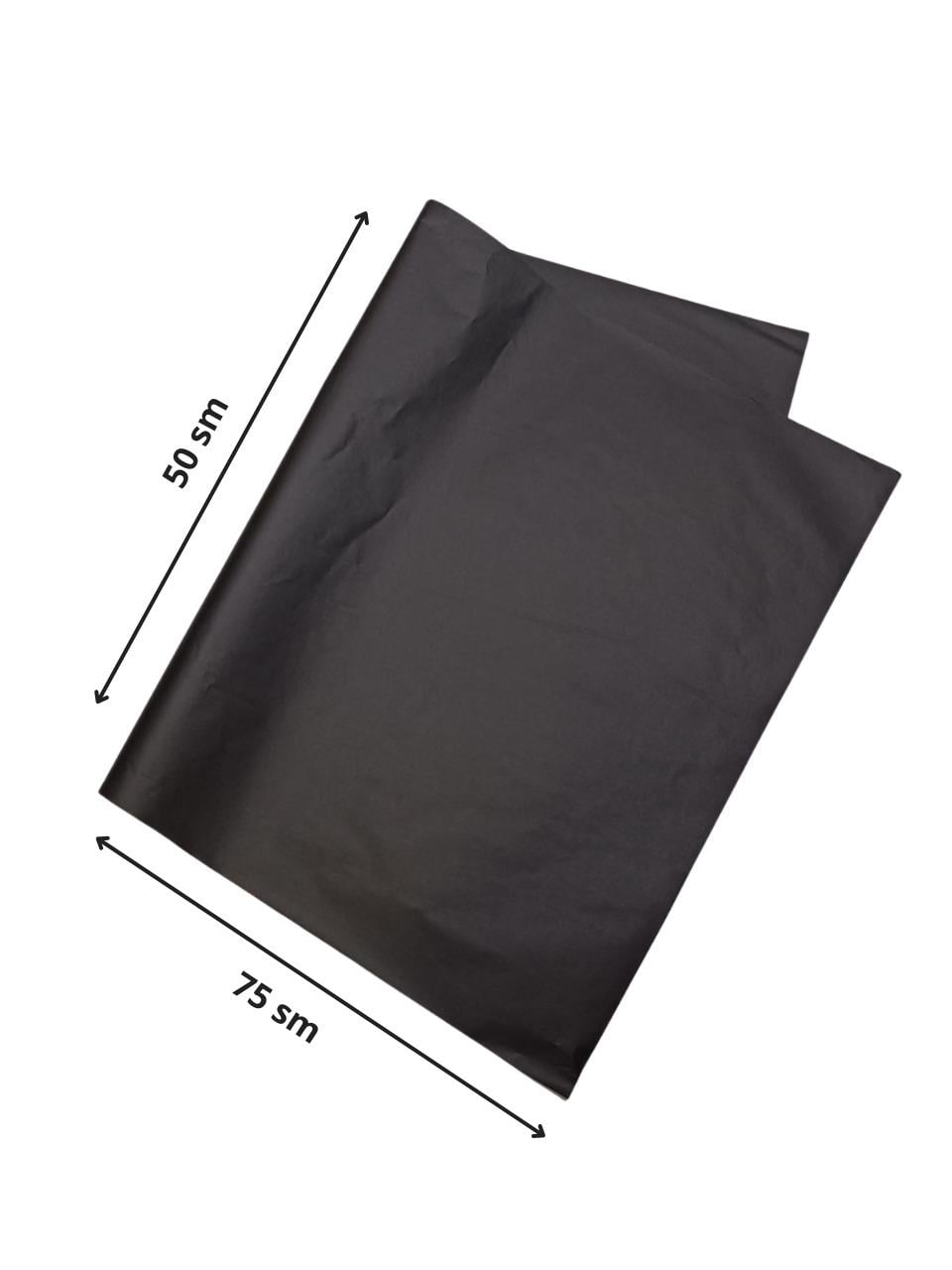 Siyah Pelür Kağıdı 50x75 cm Paketleme Kağıdı – Hediye & Butik Paketleme – İnce Yumuşak Pelür –  500 Adet