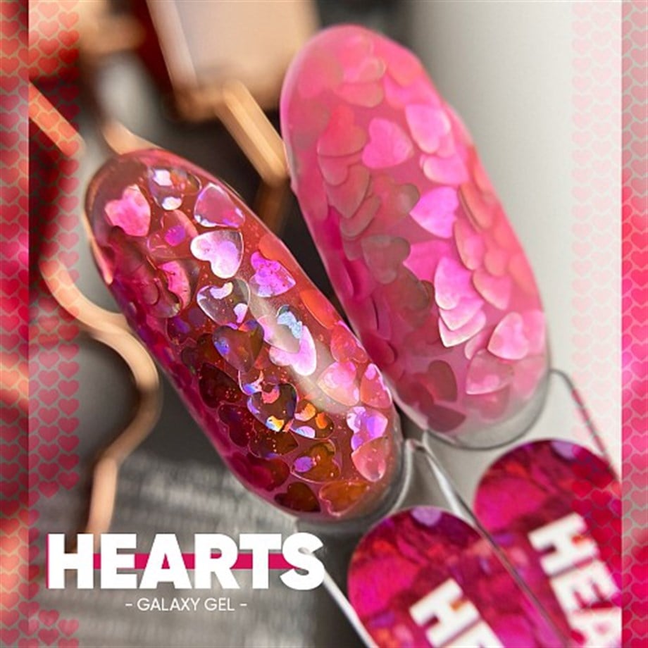 Nail Art Tasarım Jel Galaxy Hearts 5 gr Pembe Işıltılı Nail Art Jeli