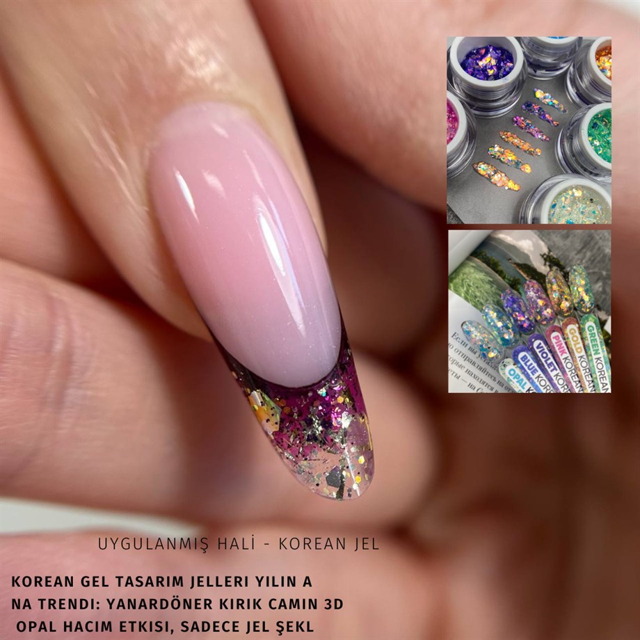 Nail Art Tasarım Jel GEL KOREAN Pink 5 gr Pembe Nail Art Jeli