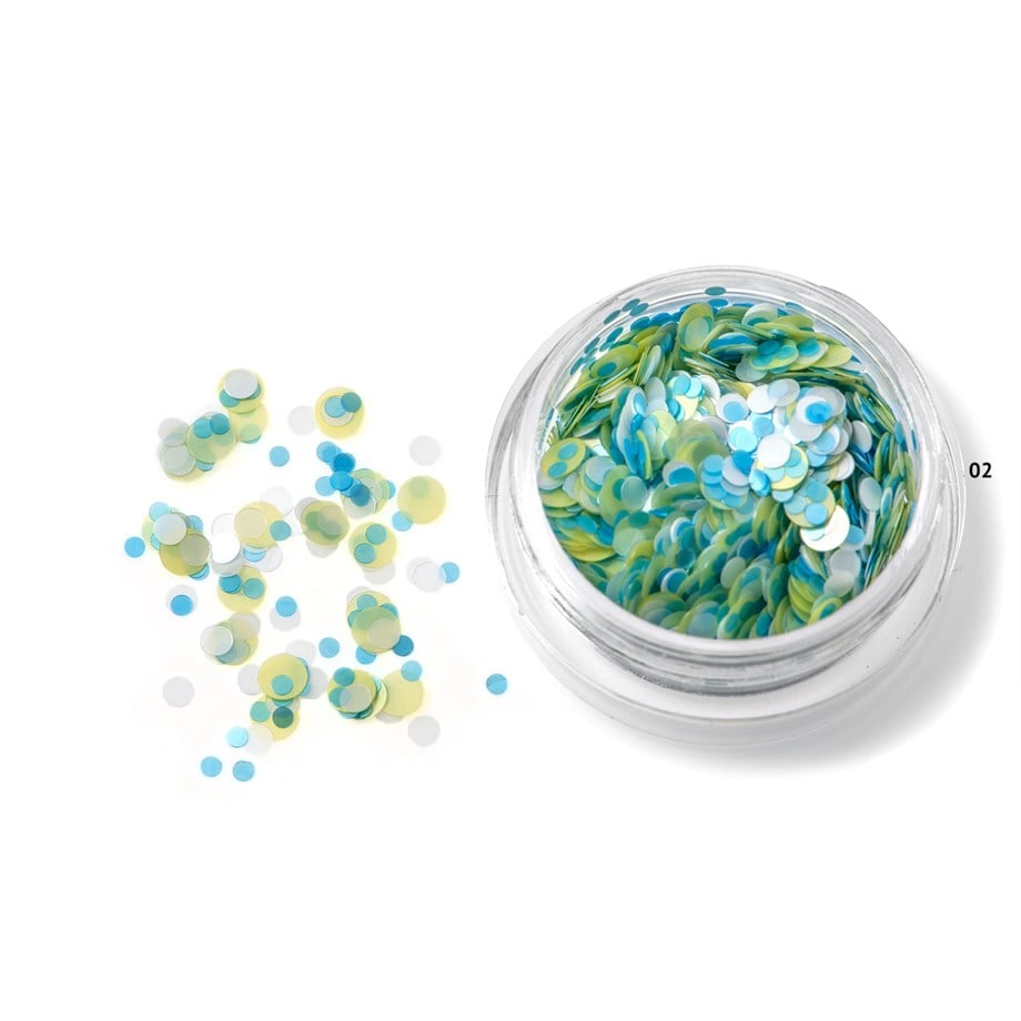 Nail Art Kamifubuki Mix KMF02 - Yeşil Mavi Konfeti Pul 5 gr