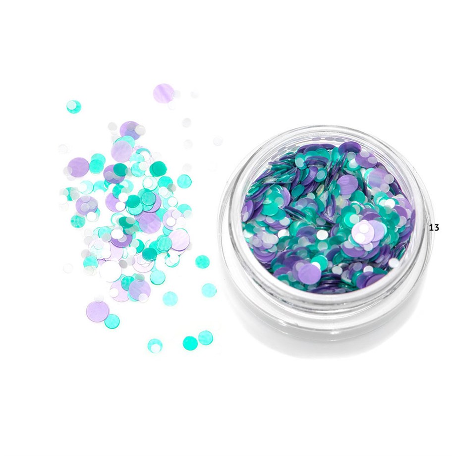 Nail Art Kamifubuki Turkuaz Mor Mix Konfeti Pul 5 gr – KMF13
