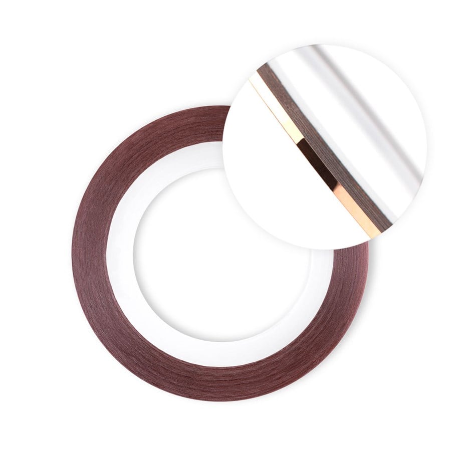 Nail Art Yapışkan Şerit 1 Metre Bronz Geniş 3mm – Tırnak Dekorasyon Bandı