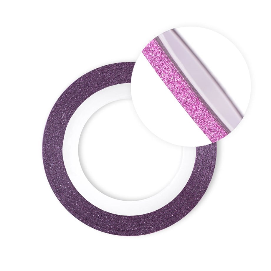 Nail Art Yapışkan Şerit 1 Metre Simli Pembe 3mm – Tırnak Dekorasyon Bandı