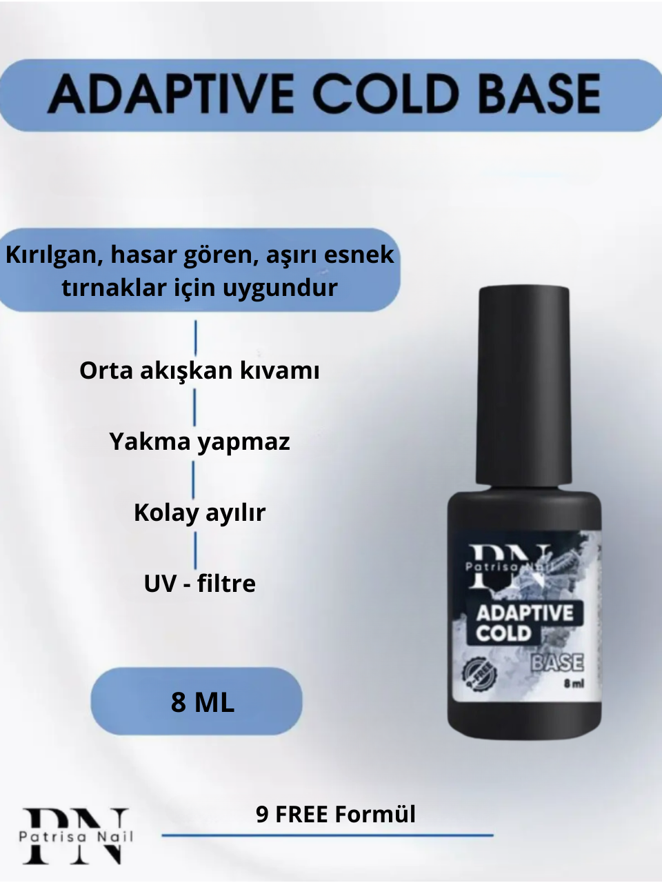 Kırılgan Tırnak İçin Orta Kıvamlı Şeffaf Base Coat - Adaptive Cold TPO FREE 
