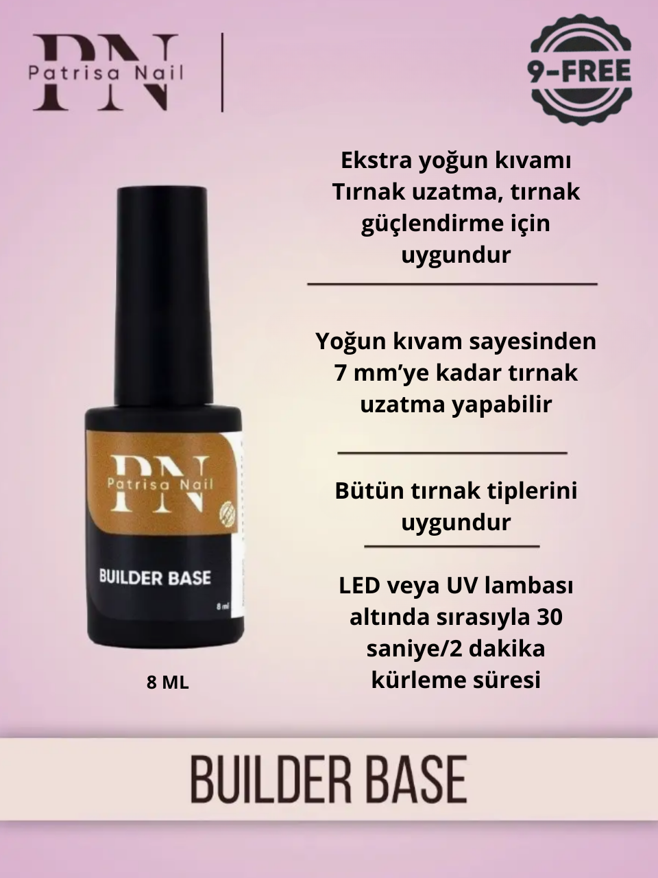 Şeffaf Tırnak Uzmatma Builder Base Coat TPO FREE