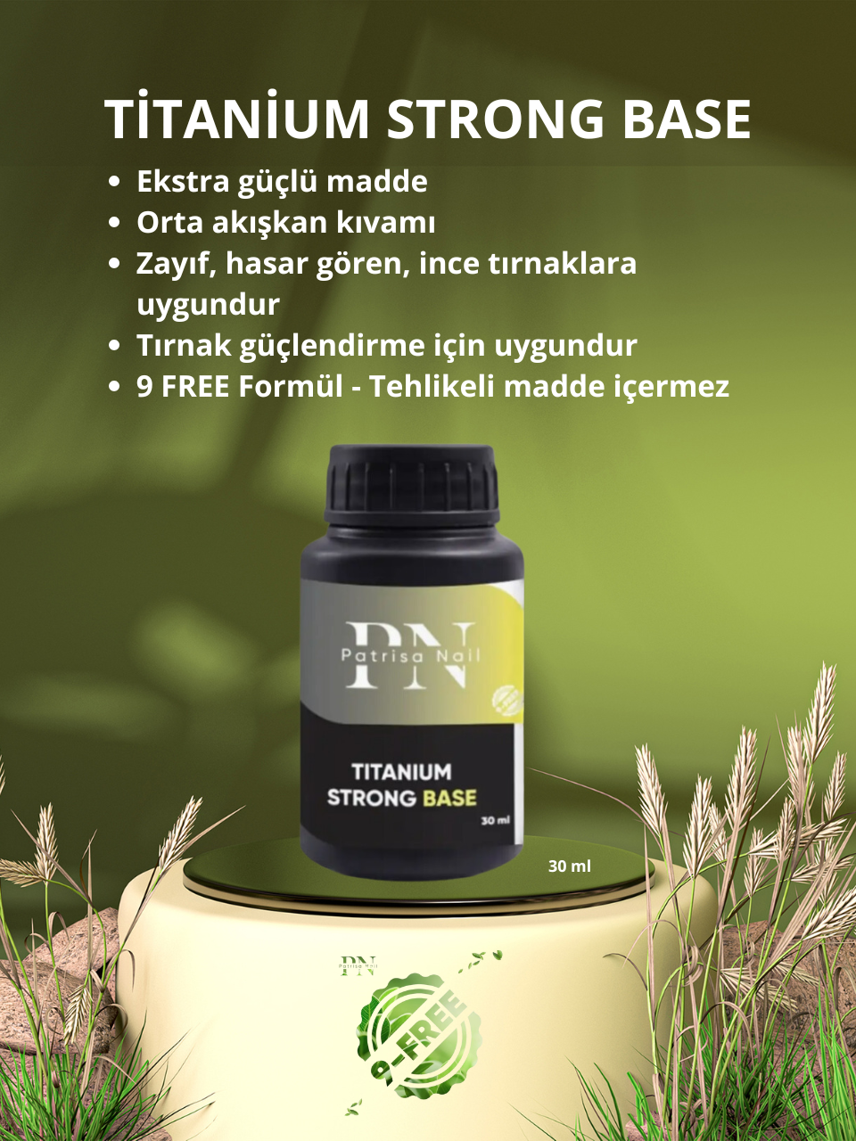 Şeffaf Güçlü Orta Kıvamlı Titanium Strong Base Coat TPO FREE